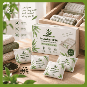 Bamboo Eco Closet Corner - Hộp Than Tre Khử Mùi Cho Tủ Quần Áo 200g