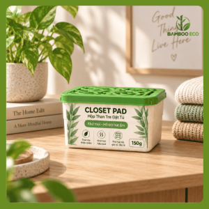 Bamboo Eco Drawer Fresh – Bộ 4 Túi Than Tre Mini Ngăn Kéo 50g Khử Mùi, Hỗ Trợ Hút Ẩm